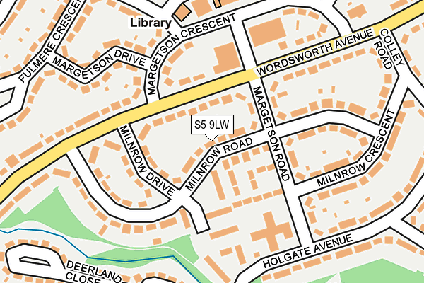 S5 9LW map - OS OpenMap – Local (Ordnance Survey)
