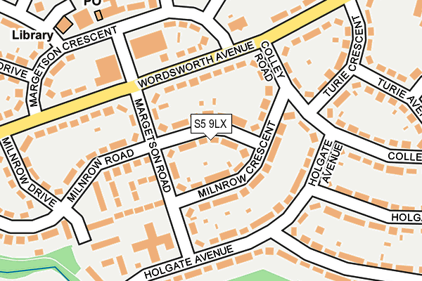 S5 9LX map - OS OpenMap – Local (Ordnance Survey)