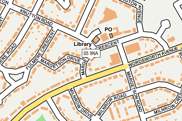 S5 9NA map - OS OpenMap – Local (Ordnance Survey)