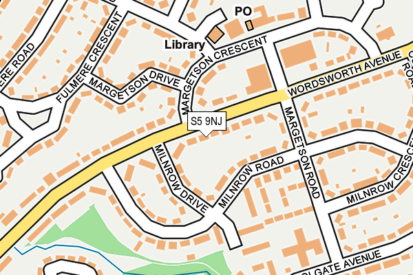 S5 9NJ map - OS OpenMap – Local (Ordnance Survey)