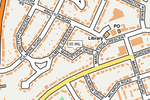 S5 9NL map - OS OpenMap – Local (Ordnance Survey)
