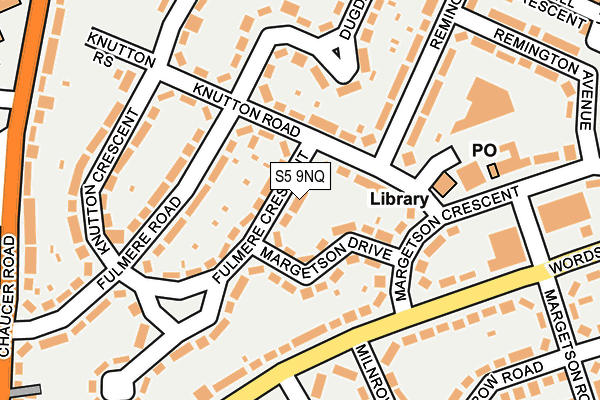 S5 9NQ map - OS OpenMap – Local (Ordnance Survey)