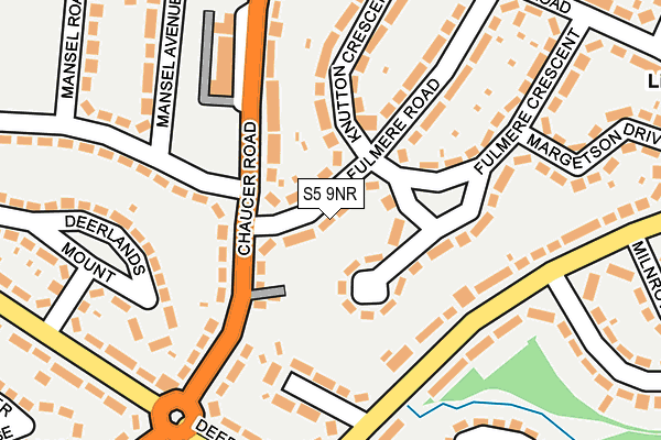 S5 9NR map - OS OpenMap – Local (Ordnance Survey)