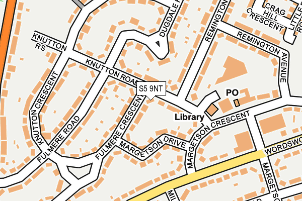 S5 9NT map - OS OpenMap – Local (Ordnance Survey)