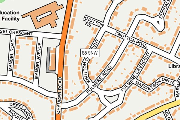 S5 9NW map - OS OpenMap – Local (Ordnance Survey)