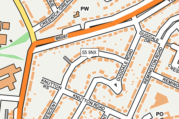 S5 9NX map - OS OpenMap – Local (Ordnance Survey)