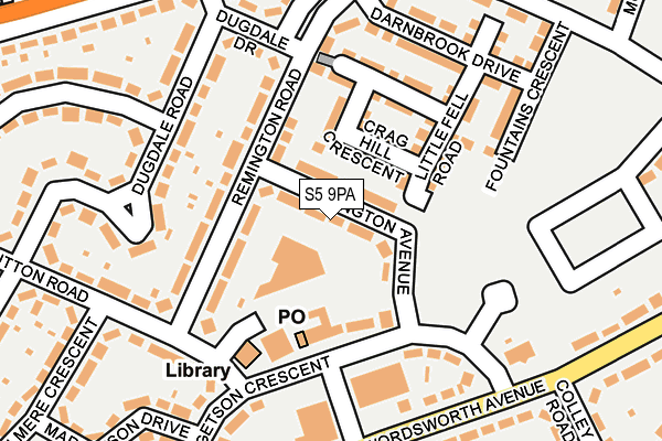 S5 9PA map - OS OpenMap – Local (Ordnance Survey)