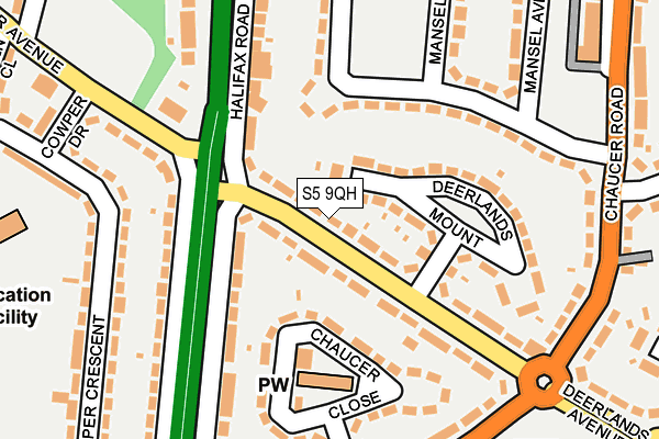 S5 9QH map - OS OpenMap – Local (Ordnance Survey)