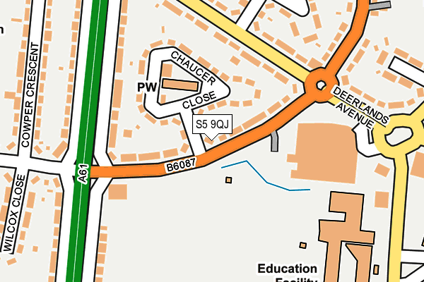 S5 9QJ map - OS OpenMap – Local (Ordnance Survey)