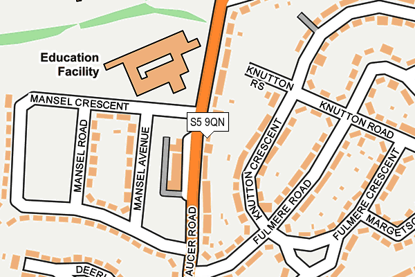 S5 9QN map - OS OpenMap – Local (Ordnance Survey)