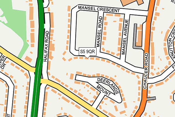 S5 9QR map - OS OpenMap – Local (Ordnance Survey)