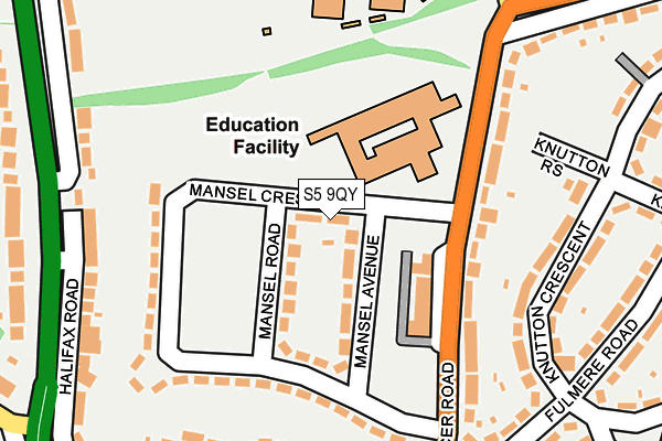 S5 9QY map - OS OpenMap – Local (Ordnance Survey)