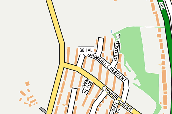 S6 1AL map - OS OpenMap – Local (Ordnance Survey)