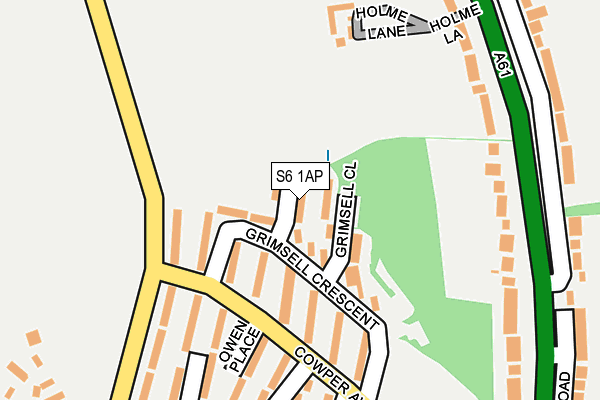 S6 1AP map - OS OpenMap – Local (Ordnance Survey)