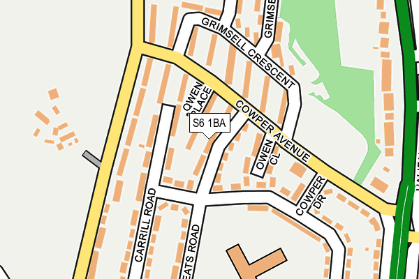 S6 1BA map - OS OpenMap – Local (Ordnance Survey)