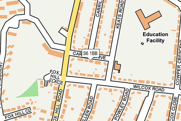 S6 1BB map - OS OpenMap – Local (Ordnance Survey)