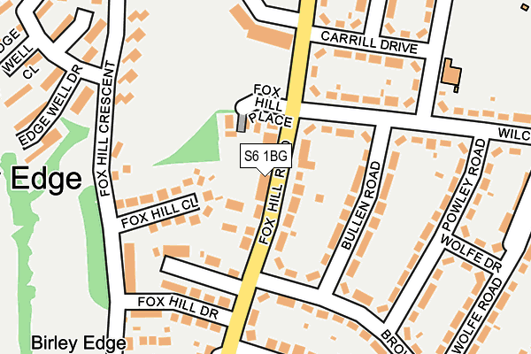 S6 1BG map - OS OpenMap – Local (Ordnance Survey)