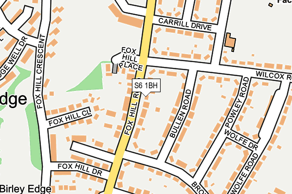 S6 1BH map - OS OpenMap – Local (Ordnance Survey)