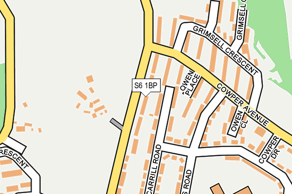 S6 1BP map - OS OpenMap – Local (Ordnance Survey)