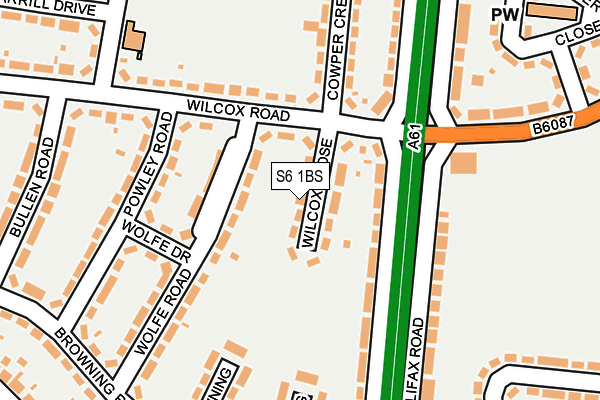 S6 1BS map - OS OpenMap – Local (Ordnance Survey)