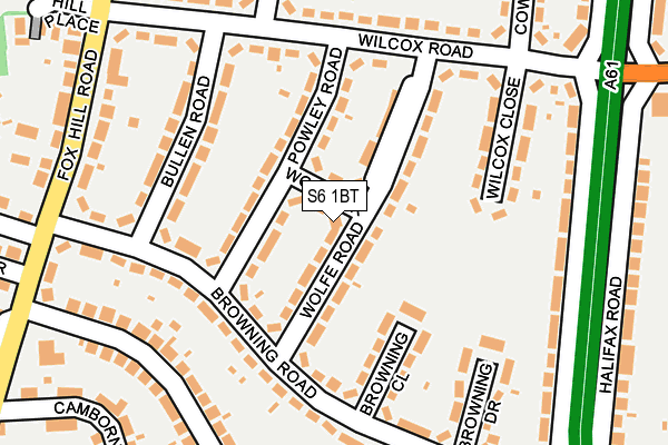 S6 1BT map - OS OpenMap – Local (Ordnance Survey)