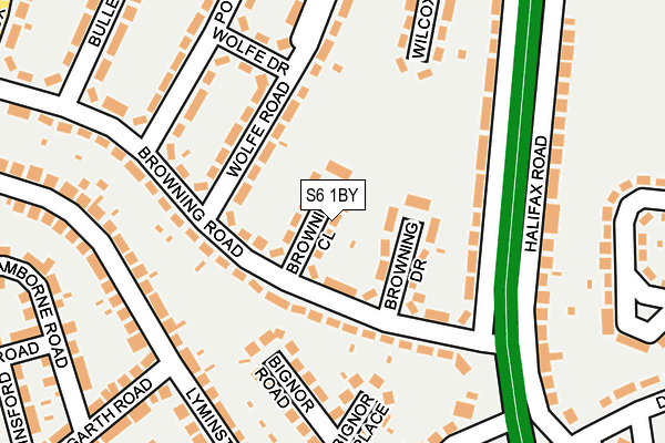 S6 1BY map - OS OpenMap – Local (Ordnance Survey)