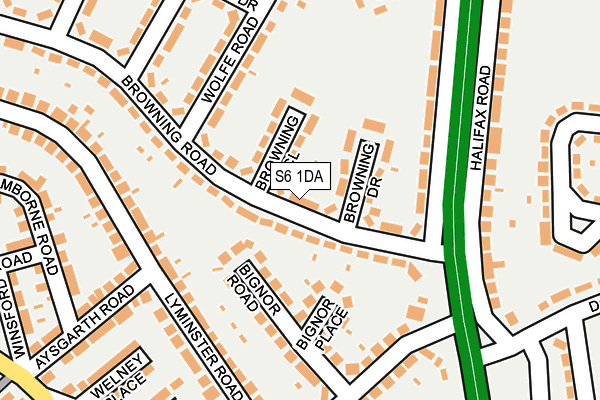 S6 1DA map - OS OpenMap – Local (Ordnance Survey)