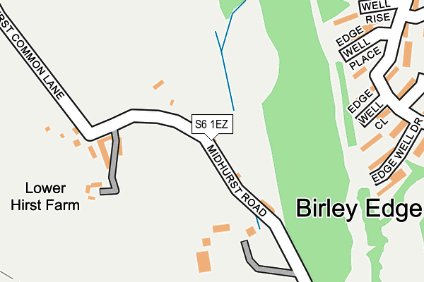 S6 1EZ map - OS OpenMap – Local (Ordnance Survey)