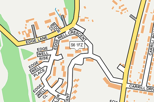 S6 1FZ map - OS OpenMap – Local (Ordnance Survey)