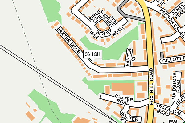 S6 1GH map - OS OpenMap – Local (Ordnance Survey)