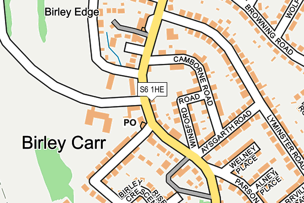 S6 1HE map - OS OpenMap – Local (Ordnance Survey)