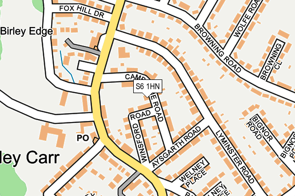 S6 1HN map - OS OpenMap – Local (Ordnance Survey)
