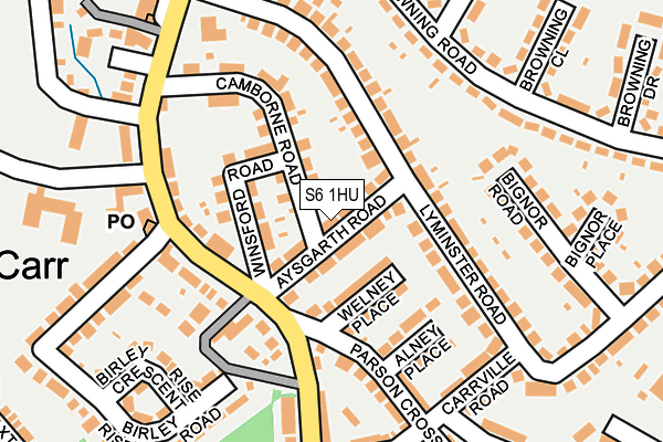 S6 1HU map - OS OpenMap – Local (Ordnance Survey)