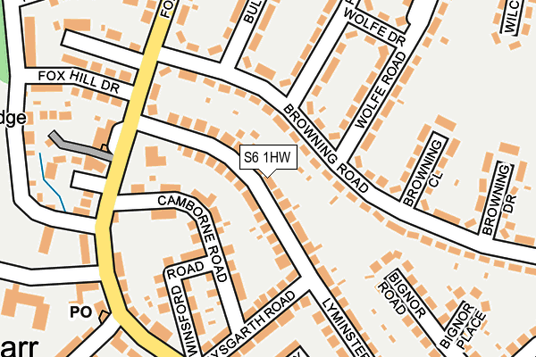 S6 1HW map - OS OpenMap – Local (Ordnance Survey)