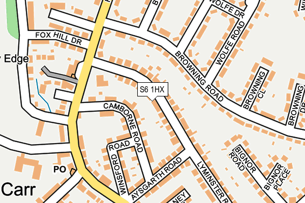 S6 1HX map - OS OpenMap – Local (Ordnance Survey)