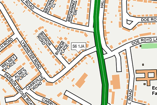 S6 1JA map - OS OpenMap – Local (Ordnance Survey)