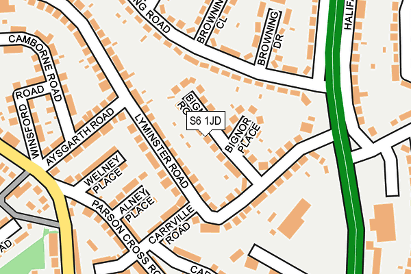 S6 1JD map - OS OpenMap – Local (Ordnance Survey)