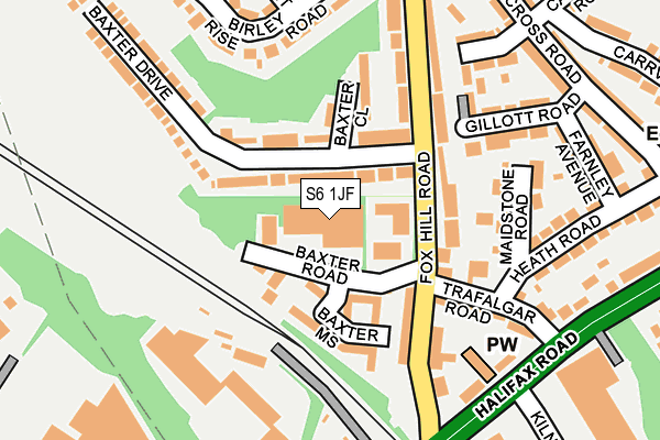 S6 1JF map - OS OpenMap – Local (Ordnance Survey)