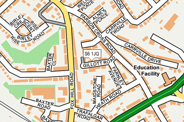 S6 1JQ map - OS OpenMap – Local (Ordnance Survey)