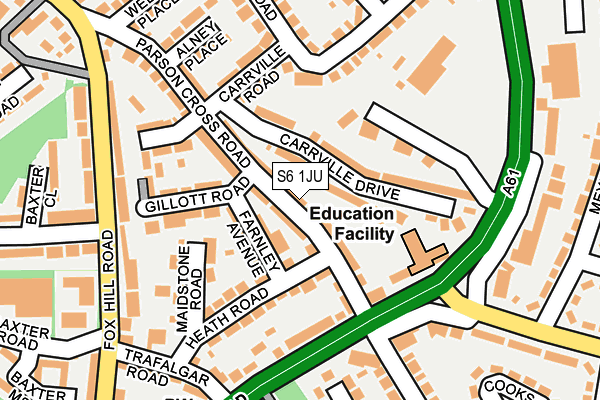 S6 1JU map - OS OpenMap – Local (Ordnance Survey)