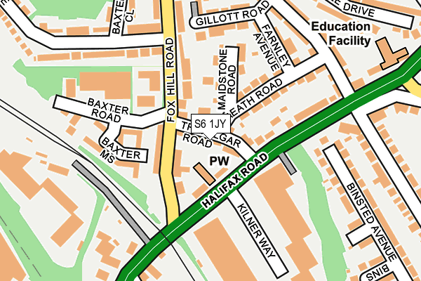 S6 1JY map - OS OpenMap – Local (Ordnance Survey)