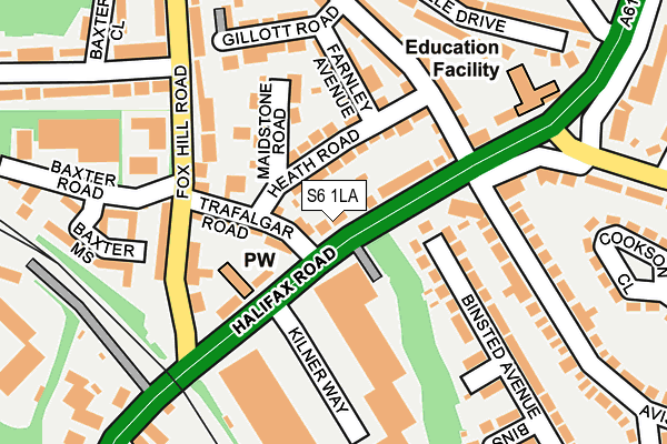 S6 1LA map - OS OpenMap – Local (Ordnance Survey)