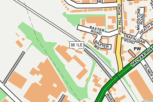 S6 1LE map - OS OpenMap – Local (Ordnance Survey)