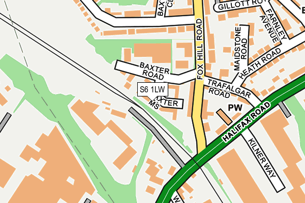 S6 1LW map - OS OpenMap – Local (Ordnance Survey)