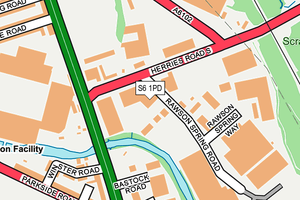 S6 1PD map - OS OpenMap – Local (Ordnance Survey)