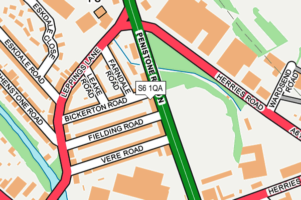 S6 1QA map - OS OpenMap – Local (Ordnance Survey)