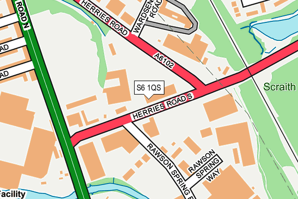 S6 1QS map - OS OpenMap – Local (Ordnance Survey)