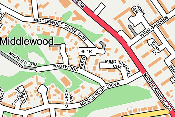 S6 1RT map - OS OpenMap – Local (Ordnance Survey)