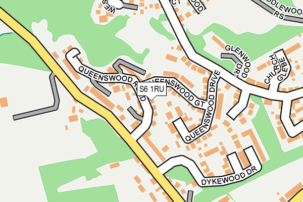 S6 1RU map - OS OpenMap – Local (Ordnance Survey)