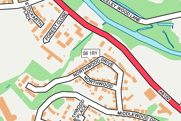 S6 1RY map - OS OpenMap – Local (Ordnance Survey)